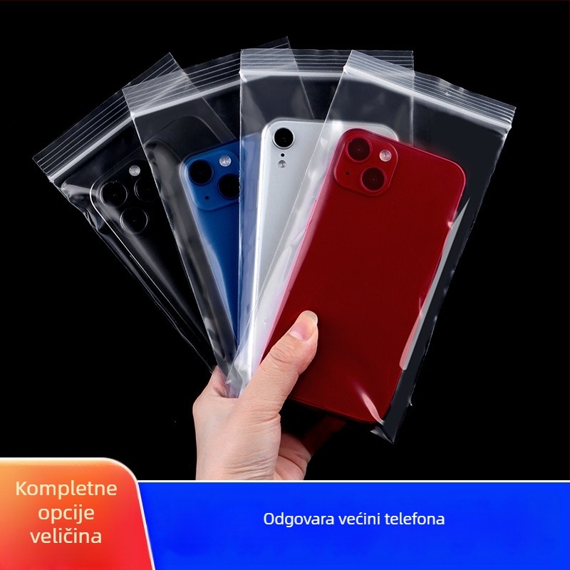 11×21 cm prozirna debela vodootporna i prašinu otporna samozatvarajuća zaštitna vrećica za mobitele