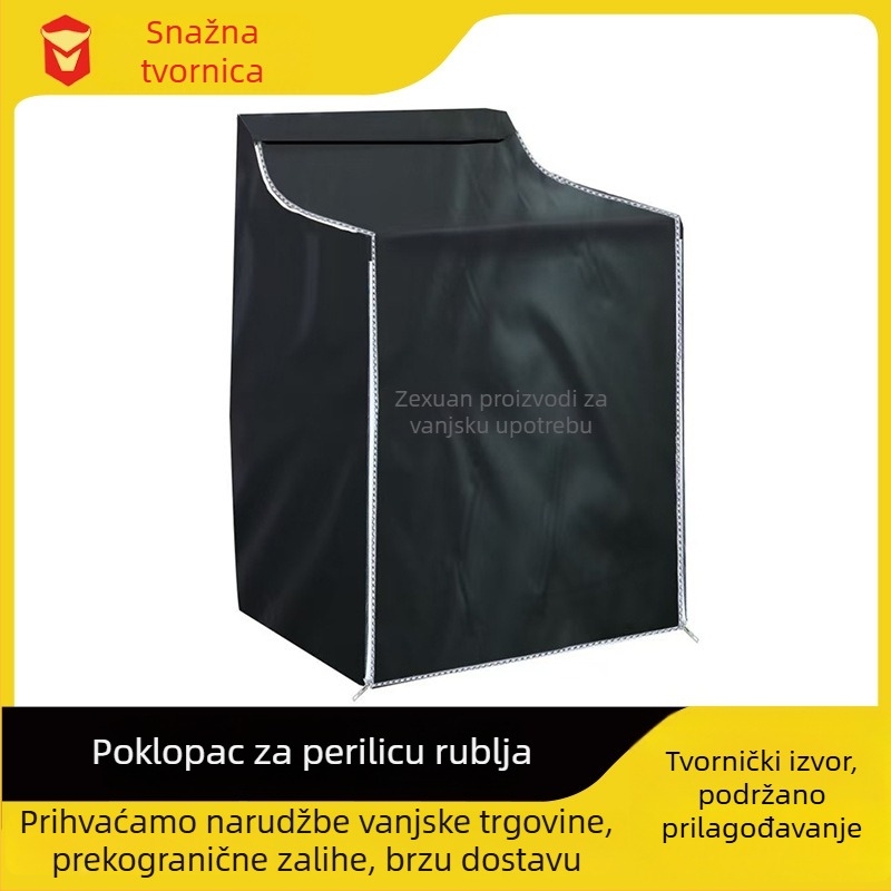 Univerzalni pokrov za perilicu rublja s zaštitom od sunca i prašine, 210D Oxford tkanina, potpuno pokriće, automatsko rolanje