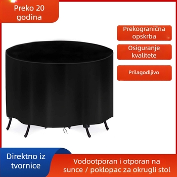 Vanjski okrugli stol pokrov, vodootporan, UV zaštita, Oxford poliester tkanina