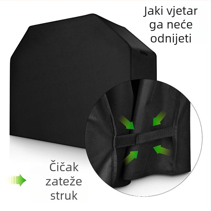 Pokrov za BBQ od 600D Oxford platna: vodootporan, UV-otporan, otporan na koroziju i vremenske uvjete