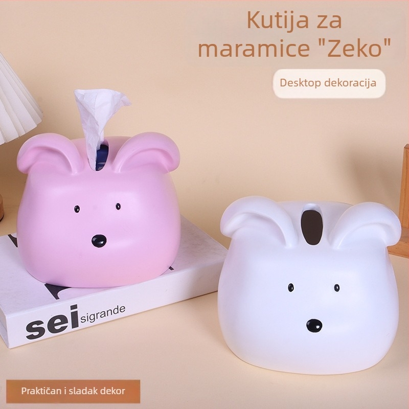 Kutija za maramice s dizajnom slatkog zeca, stolna organizacija, velik kapacitet, za dnevni boravak i blagovaonu