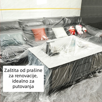 Plastični film protiv prašine za studentske domove, prozirna jednokratna navlaka za namještaj, zaštita namještaja tijekom renovacije, vodootporna i otporna na prašinu