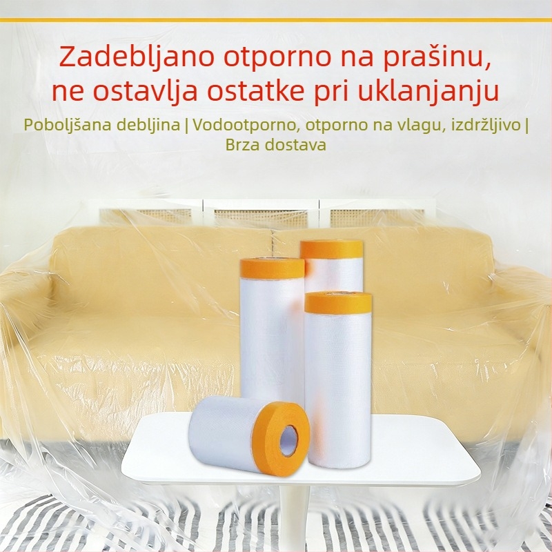 Plastični film protiv prašine za studentske domove, prozirna jednokratna navlaka za namještaj, zaštita namještaja tijekom renovacije, vodootporna i otporna na prašinu