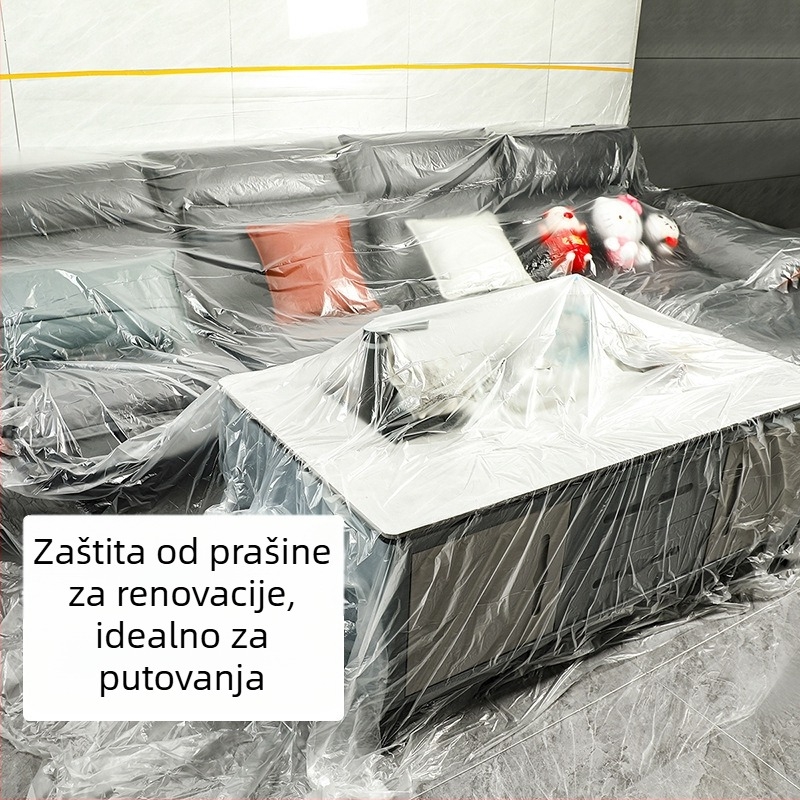 Plastični film protiv prašine za studentske domove, prozirna jednokratna navlaka za namještaj, zaštita namještaja tijekom renovacije, vodootporna i otporna na prašinu