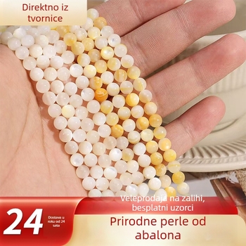 Prirodne labave perle od bijele leptir školjke, izravna opskrba od proizvođača, zlatna školjka, ružasti puž, slatkovodna školjka, perforirane perle na niz, ručno izrađeni DIY dodaci