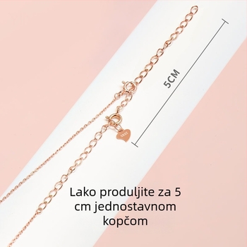 S925 Sterling Srebro 5 cm Prošireni Križni Lanac za DIY Narukvicu s Perlama