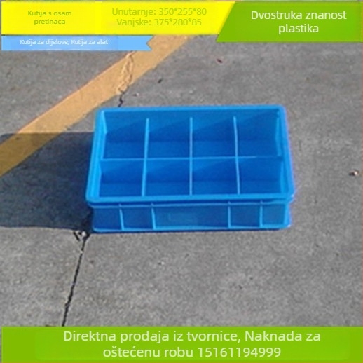 HDPE plastična kutija s 8 pretinaca za sortiranje dijelova