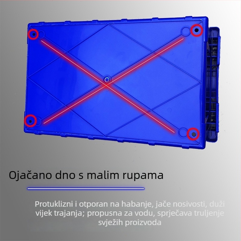 PP plastična turnover kutija s poklopcem, ravno dno, nagnuti dizajn umetanja za logistiku