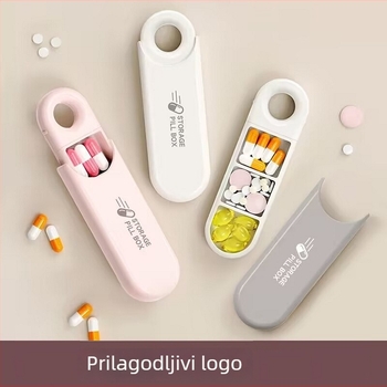 Prijenosna kutija za lijekove za putovanja, kompaktni višekomponentni organizator lijekova, prilagodljiv