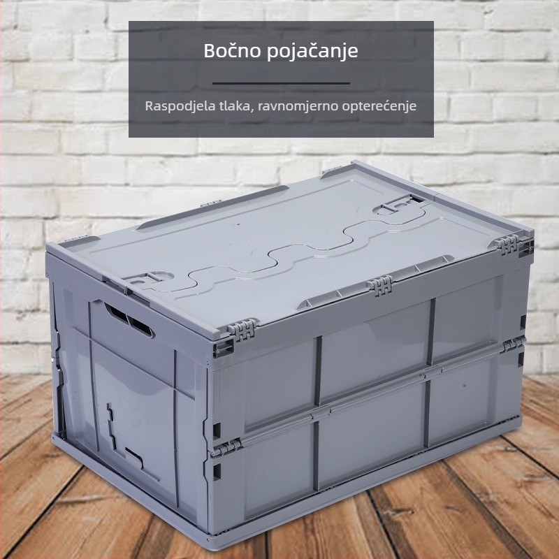 Sklopiva PP kutija za pohranu 60L s poklopcem, za automobil