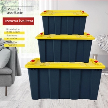 Velika plastična kutija za skladištenje s poklopcem, za kućnu odjeću i igračke, auto kutija alata, prilagodba proizvođača