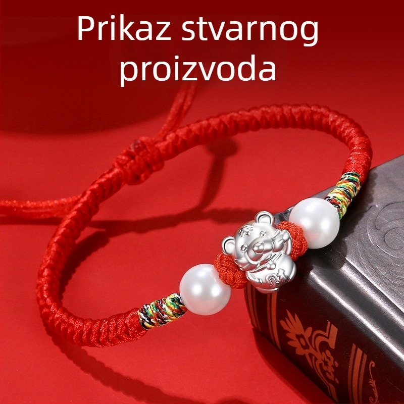 S999 čisto srebro, dvanaest zodijačkih znakova, crvena konac narukvica, unisex, za muškarce i žene, 2026. godina rođenja, dar završnoj svečanosti