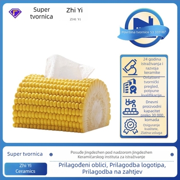 Keramička kutija za papirnate maramice s crtić dizajnom, kućna dekoracija za dnevni boravak, sto za kavu i blagovački stol