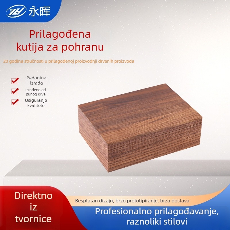 Kockasta kutija za maramice od orašćevog drveta, drveni stolni ukras, mogućnost prilagodbe loga