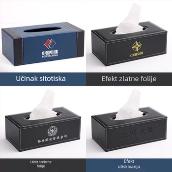 Kožna kutija za maramice, moderni minimalistički dizajn, za stol, auto i dnevnu sobu, s prilagođenim logom
