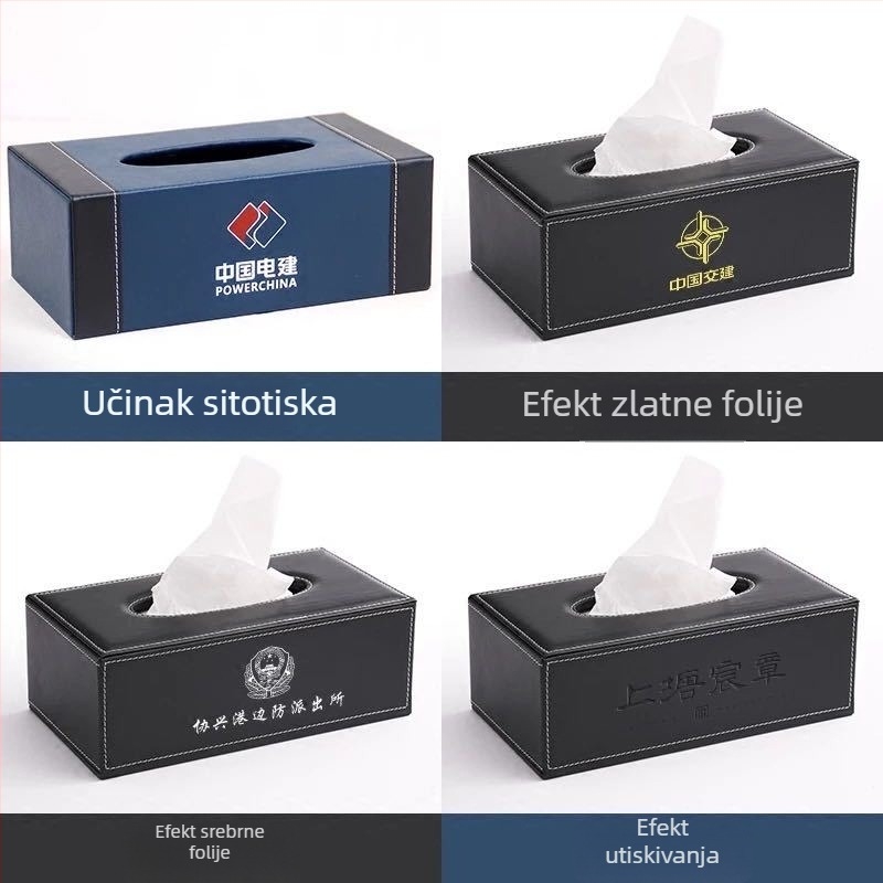 Kožna kutija za maramice, moderni minimalistički dizajn, za stol, auto i dnevnu sobu, s prilagođenim logom