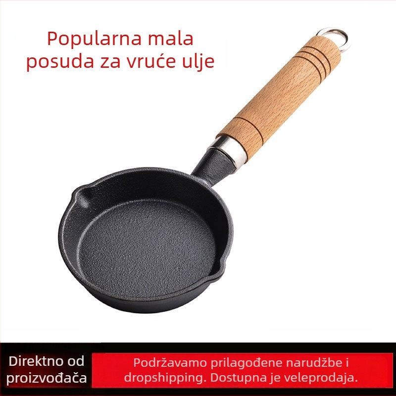 10 cm lijevano željezni mini tiganj za jaja i knedlice od jaja – bez poklopca, za kućnu upotrebu