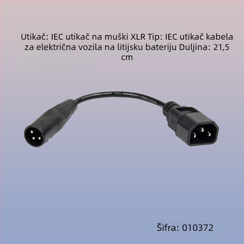 Kabel adapter DC XLR konektora za električno vozilo s litijskom baterijom