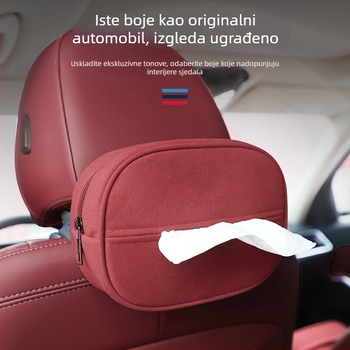 Kožna kutija za maramice za automobil, viseći držač za naslon za ruku i stražnji dio sjedala, unutarnja dekoracija