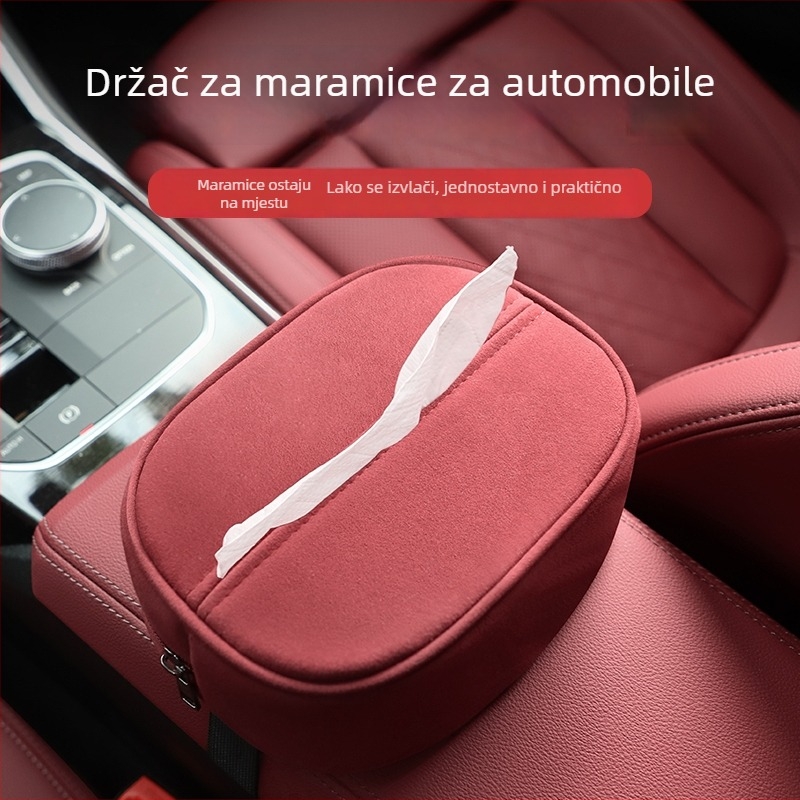 Kožna kutija za maramice za automobil, viseći držač za naslon za ruku i stražnji dio sjedala, unutarnja dekoracija