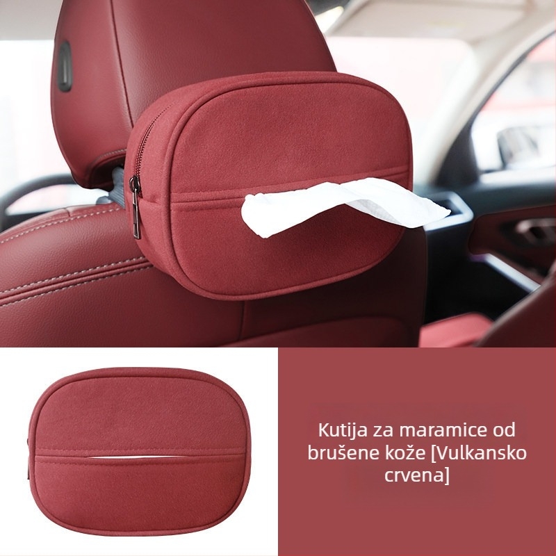 Kožna kutija za maramice za automobil, viseći držač za naslon za ruku i stražnji dio sjedala, unutarnja dekoracija