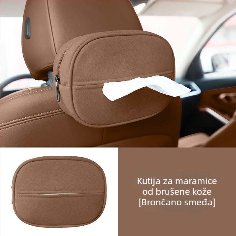 Kožna kutija za maramice za automobil, viseći držač za naslon za ruku i stražnji dio sjedala, unutarnja dekoracija