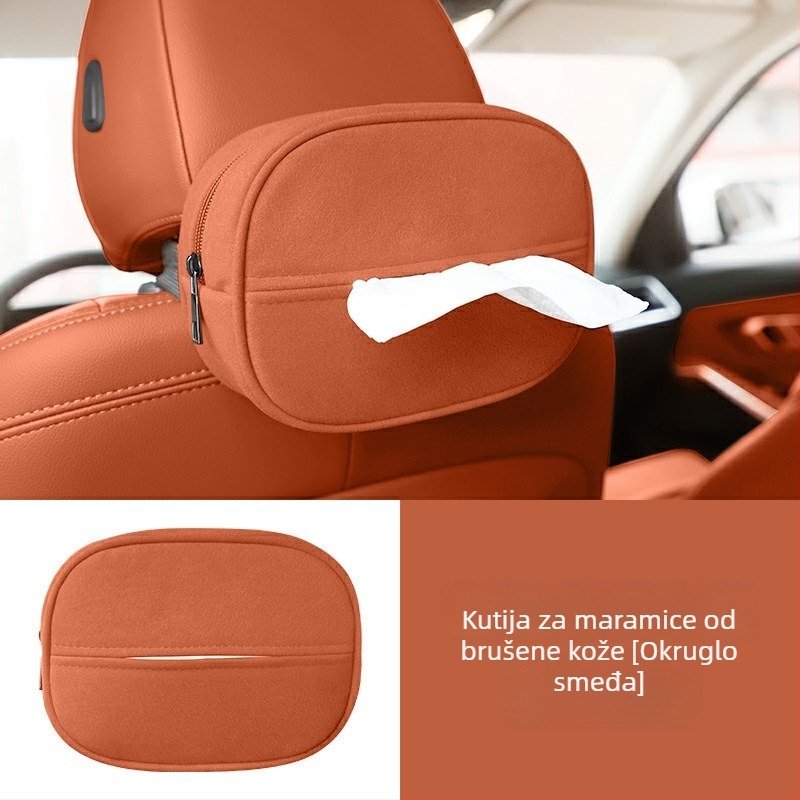 Kožna kutija za maramice za automobil, viseći držač za naslon za ruku i stražnji dio sjedala, unutarnja dekoracija