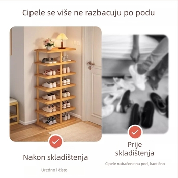 Drveni višeslojni stalak za cipele za ulaz, uski ormar za cipele za dom ili studentski dom
