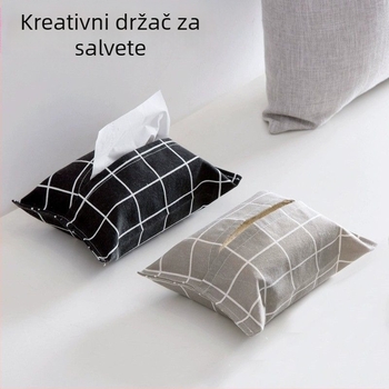 Kućni držač maramica od pamuka i lana, platnena kutija za maramice i torba za maramice za automobil