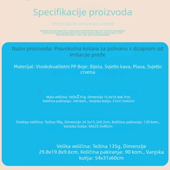 Novi model koša za pohranu s imitacijom vune, pravokutni elegantni plastični koš za voće za dnevni boravak i spavaću sobu