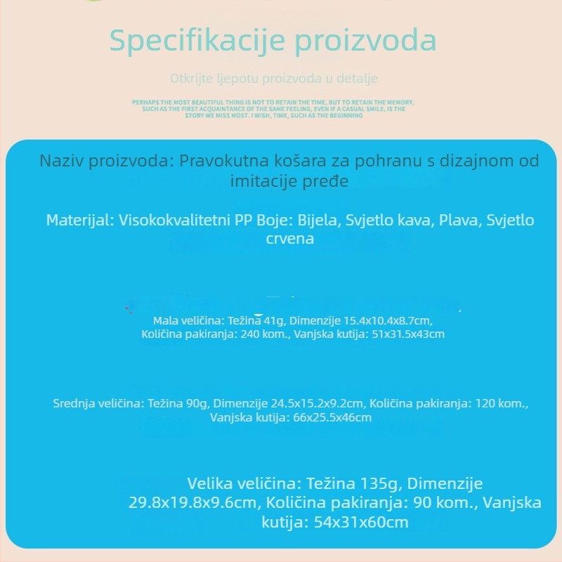 Novi model koša za pohranu s imitacijom vune, pravokutni elegantni plastični koš za voće za dnevni boravak i spavaću sobu
