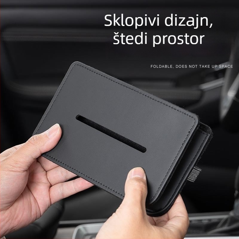 Kožna kutija za maramice u automobilu, viseći organizator za vizir i stražnji dio sjedala, višenamjenski spremnik za skladištenje u automobilu