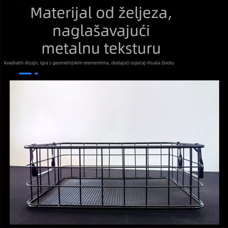 Željezni stolni koš za pohranu – za knjige, grickalice, kozmetiku i sitnice; višenamjenski organizator u japanskom i korejskom stilu