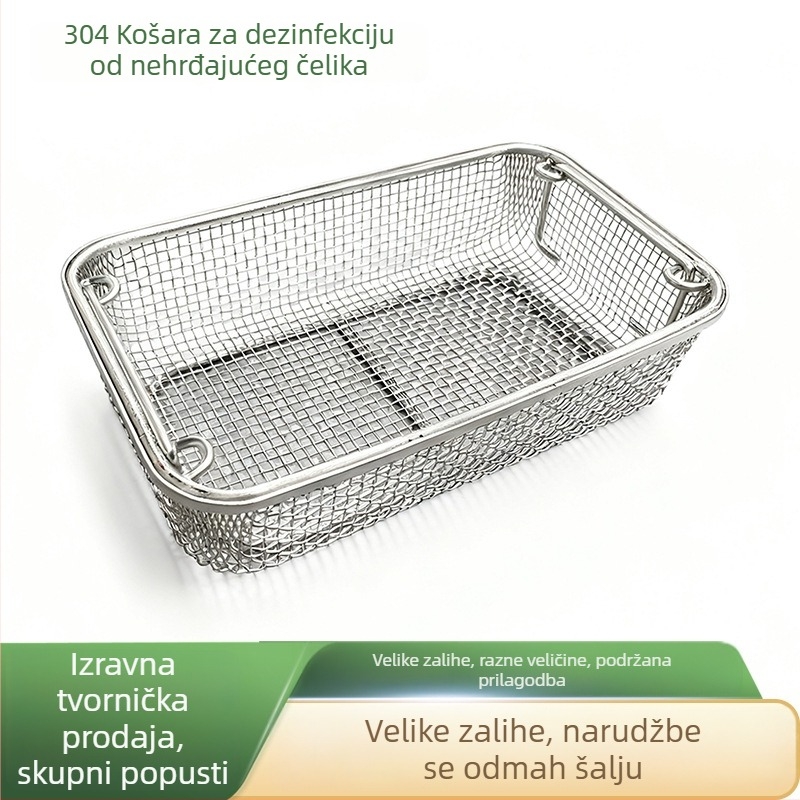 Koš od nehrđajućeg čelika za čišćenje i sterilizaciju kirurških instrumenata, metalni spremnik za pohranu, višefunkcionalna kućna mreža za odvodnjavanje