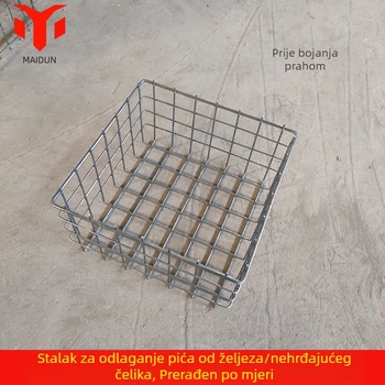 Kovani željezni košarica za kuhinju za pohranu grickalica, mrežasti metalni koš za stol, velika veličina