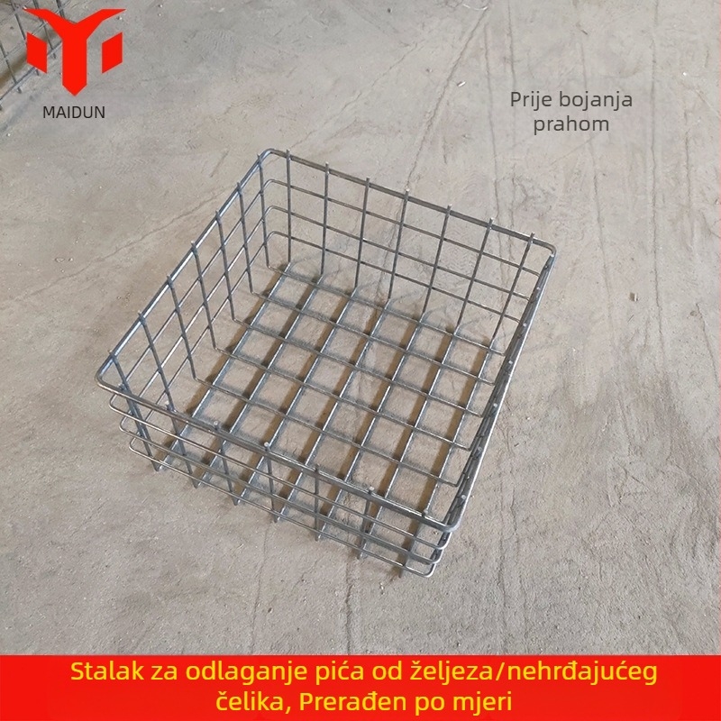 Kovani željezni košarica za kuhinju za pohranu grickalica, mrežasti metalni koš za stol, velika veličina