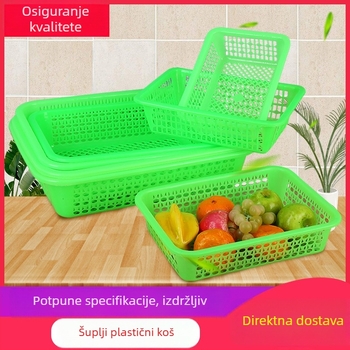 Plastična četvrtasta košarica, pravokutna odvodna košarica, preokretno sito, košarica za skladištenje voća i povrća, višenamjenska, moderni minimalistički stil