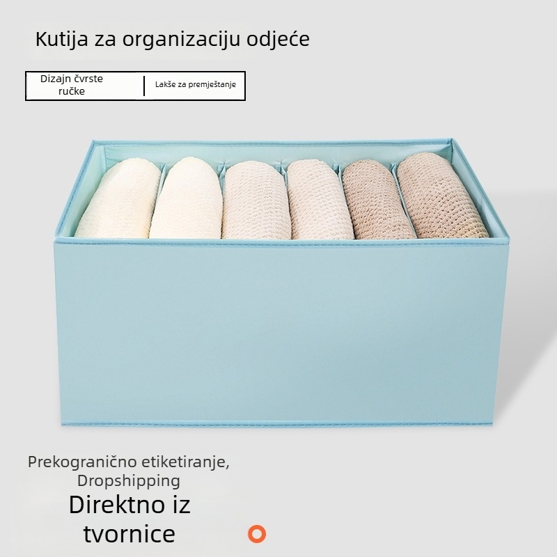 Sklopiva višeslojna kutija za garderobu za odlaganje odjeće, tkanina, 12 L, 36×18×18 cm, s pregradama