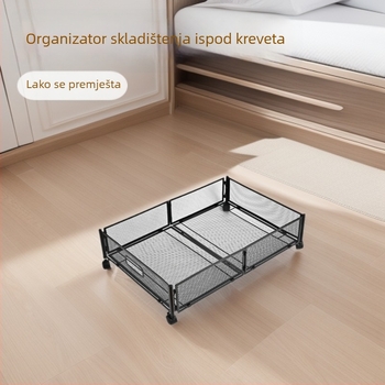 Prilagodljiva mrežasta košara za odlaganje ispod kreveta s pomičnim stalakom