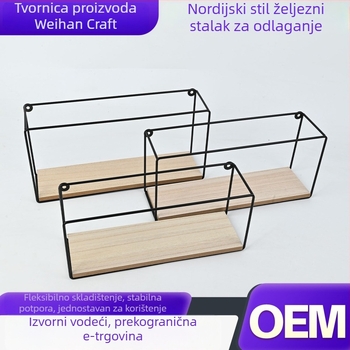 Set od tri zidne police za odlaganje od kovanog željeza, velike, srednje i male veličine, višeslojne police