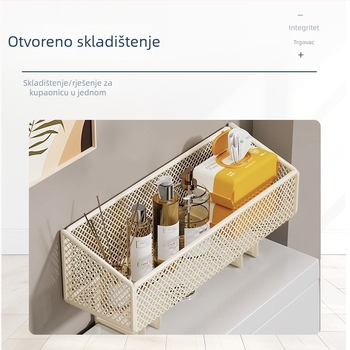 Dvoslojni regal iznad WC-a za kupaonicu – organizator za toaletni papir i gel za tuširanje