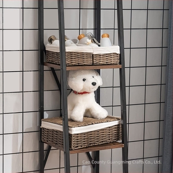 Desktop košara za pohranu, pleteni koš od pamuka s platnenom unutrašnjom, za daljinske upravljače, uredski materijal, voće i sitnice.
