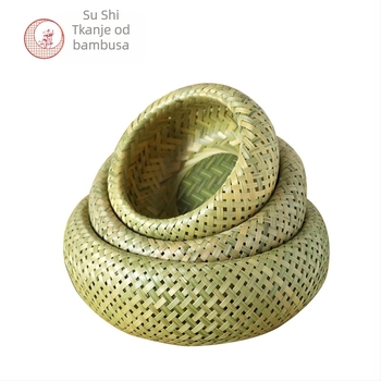 Ručni dvostruko složeni koš od bambusa za skladištenje voća