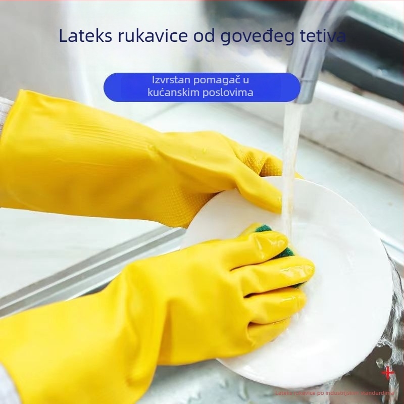 Debele latex rukavice za pranje posuđa, kućno čišćenje, vodootporne i izdržljive, pogodne za pranje rublja i održavanje automobila