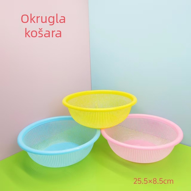 Plastična kuhinjska košarica za pranje povrća i voća s odvodnom posudom i organizatorom za sudoperu