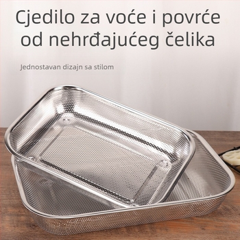 Plavi organizator pribora od 304 nehrđajućeg čelika s mrežicom za odvod vode i stalkom za perilicu posuđa