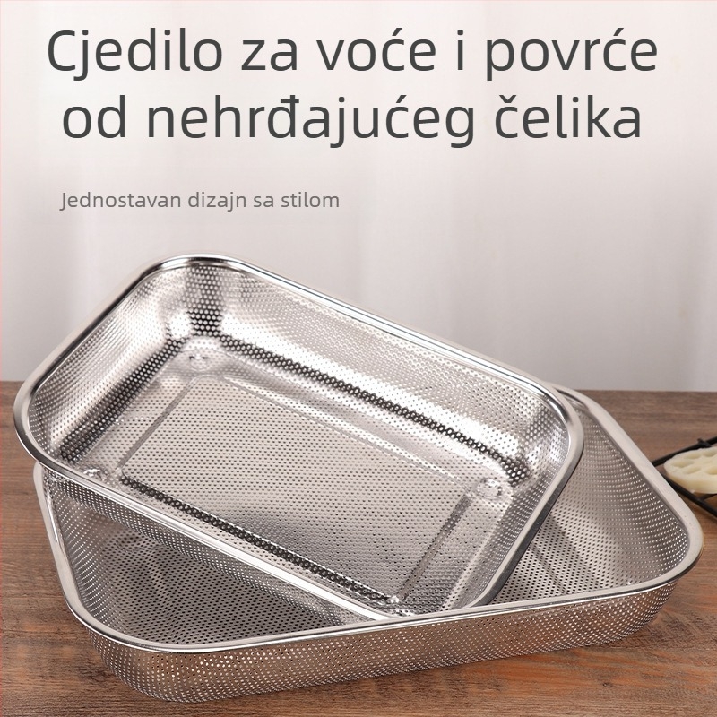 Plavi organizator pribora od 304 nehrđajućeg čelika s mrežicom za odvod vode i stalkom za perilicu posuđa