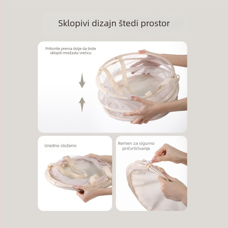 FaSoLa Sklopivi zidni koš za rublje u kupaonici, poliester, prostor za pohranu prljave odjeće.