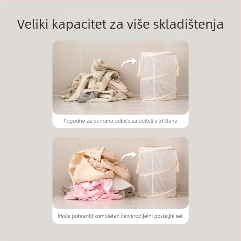 FaSoLa Sklopivi zidni koš za rublje u kupaonici, poliester, prostor za pohranu prljave odjeće.