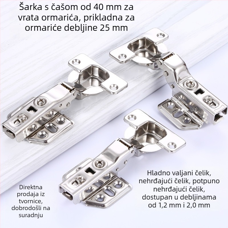 Panta vrata ormarića s hidrauličkim tlmenjem, od nehrđajućeg čelika, 4 cm otvor